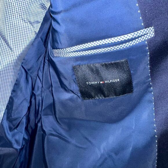 Tommy Hilfiger Men's Navy Blue Modern Fit Long-Sleeve Suit Jacket Size 48L NWT - Picture 5 of 10